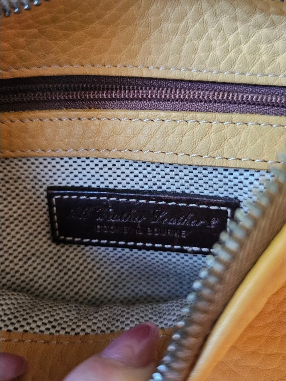 Vintage Dooney & Bourke Pebbled Leather Crescent Hobo Bag Yellow Y2K